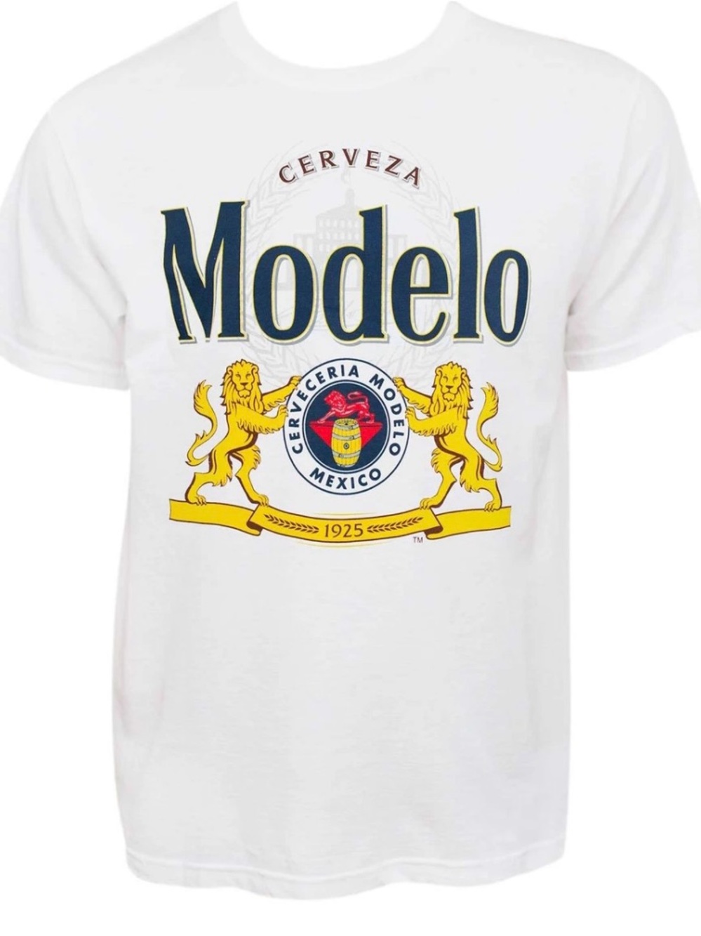 Men’s Athletic Fit Cerveza Modelo Graphic t-shirt white Tee in Medium NEW